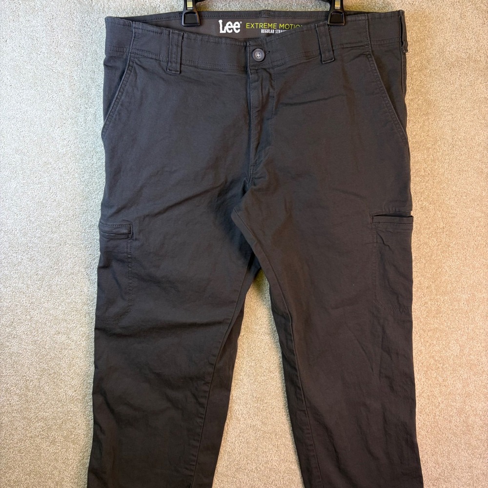 Lee‎ Extreme Motion Cargo Pants Mens 36x29 Gray Regular Straight Fit Stretch